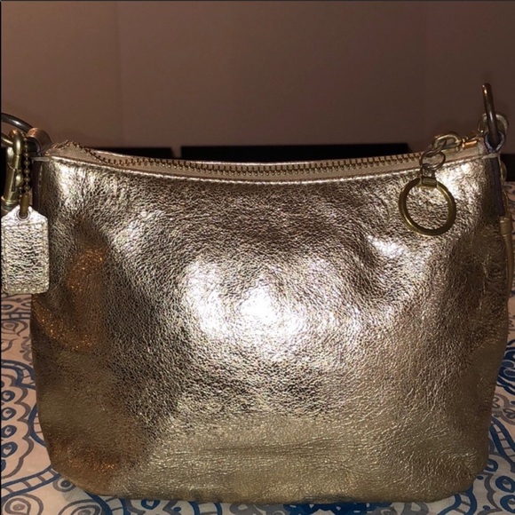 Coach Bags Coach Gold Crossbody Leather Bag Poshmark